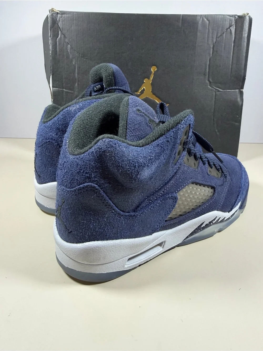 Nike Kids' Navy Blue Suede High-Top Sneakers